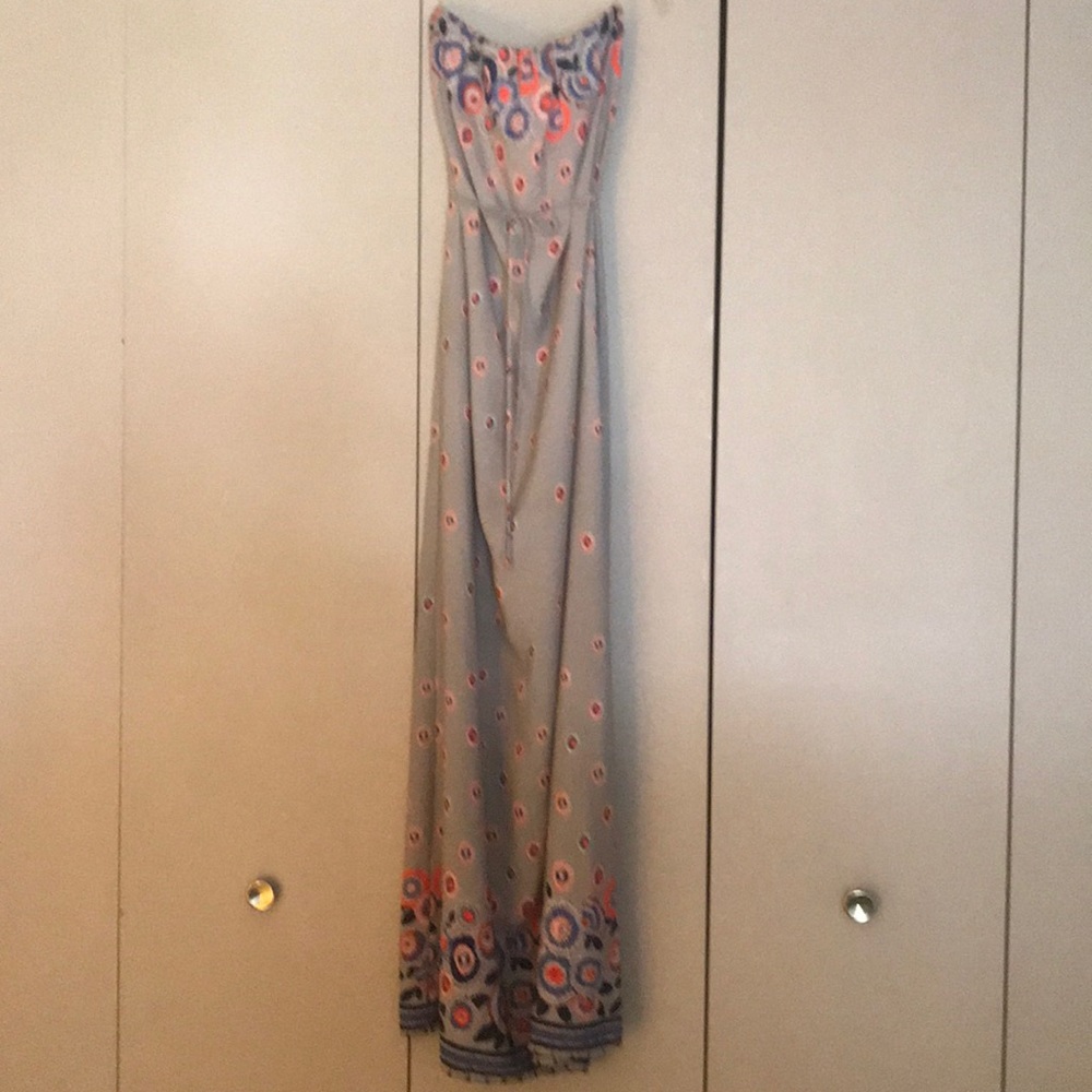 Ovi strapless belted maxi dress